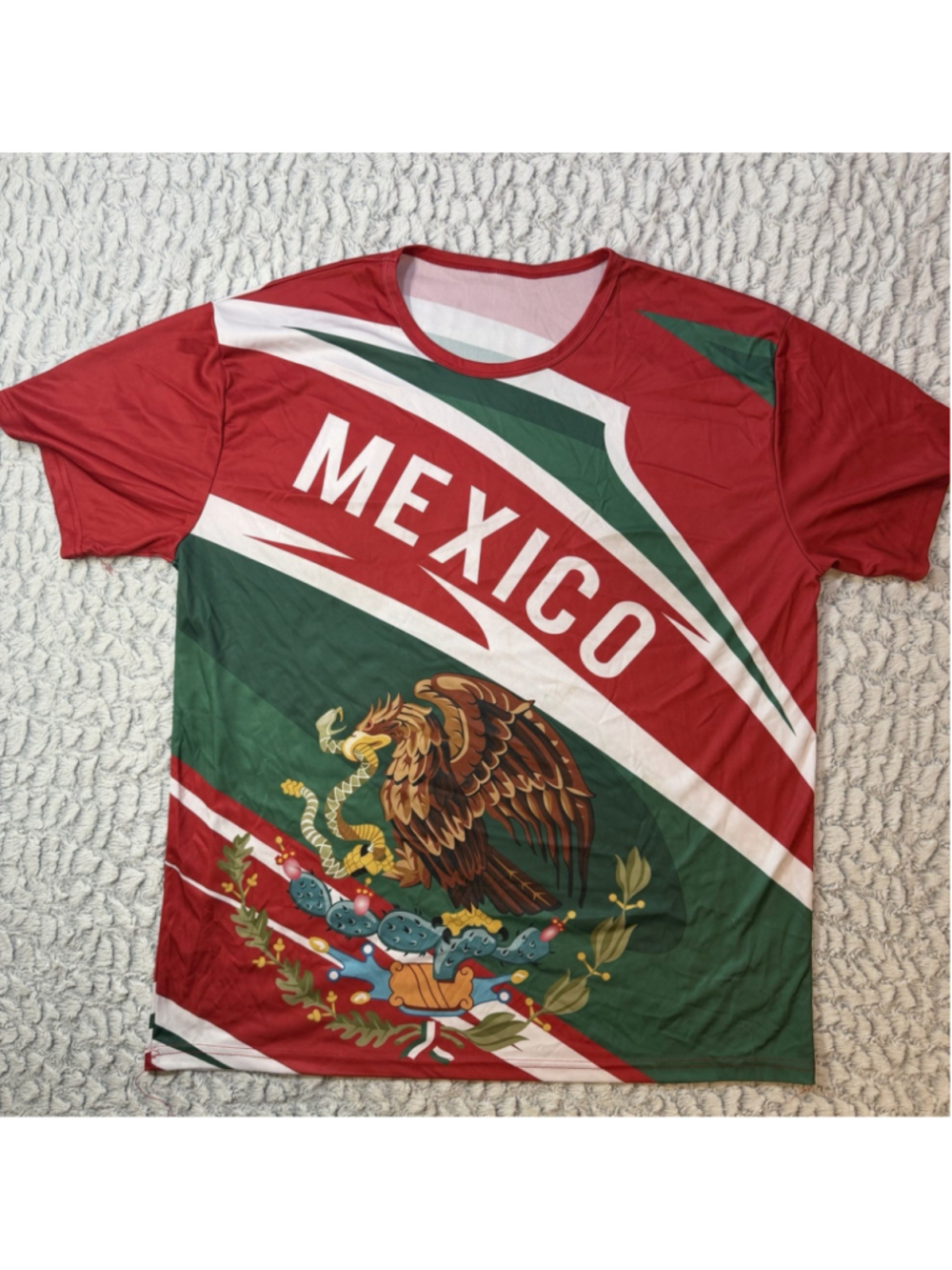 Men's Short Sleeve T-Shirt Dive Flag Cozumel Mexico White Red, Polyester, Large